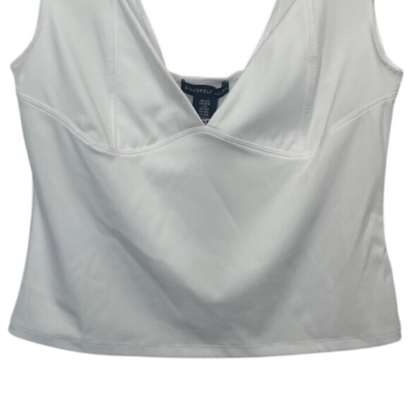 Sincerely Jules Vneck Cropped Top Womens Medium/Large White New - Picture 4 of 8